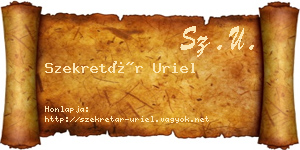 Szekretár Uriel névjegykártya